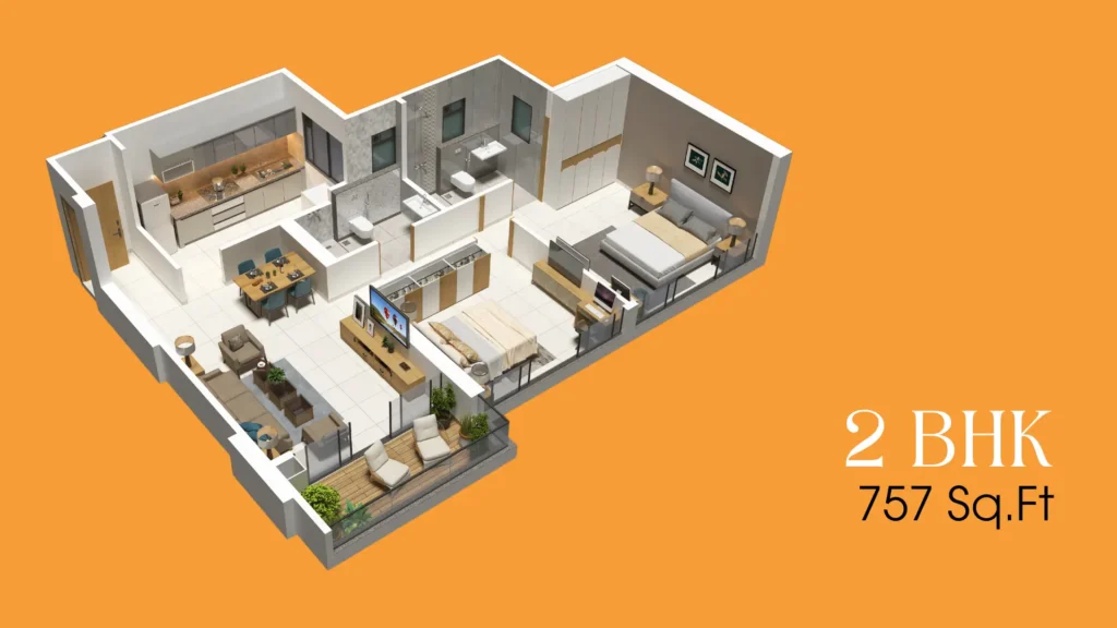 2 BHK Sectional View